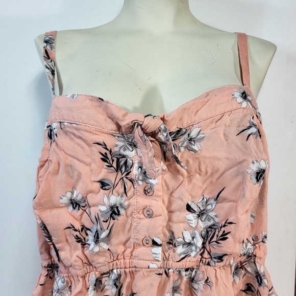 Torrid Coral Floral Bow Challis Cami - Picture 4 of 7